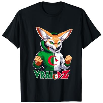Vrai Dz Fennec Algérie Drapeau Algérien Supporter Cadeau T-Shirt