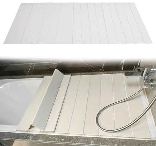 Badewannenabdeckung 180x80, Abdeckung Badewanne 80 cm Breit, Badewanne Abdeckung, Anti-Staub Faltbare PVC Platte Faltbarer Badewannenabdeckung für Badezimmer SPA (180 x 80 x 0.65cm)