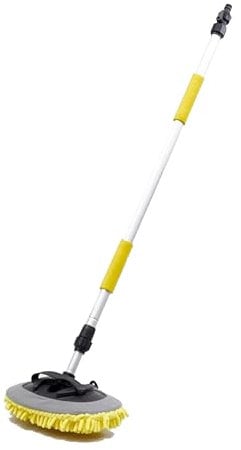 Hi-Gear Microfibre Extendable Wash Brush with Telescopic Pole, Lightweight, Durable, Garden Hose Attachment, Ideal for Cleaning Cars, Caravans, Vans and High Sided Vehicles