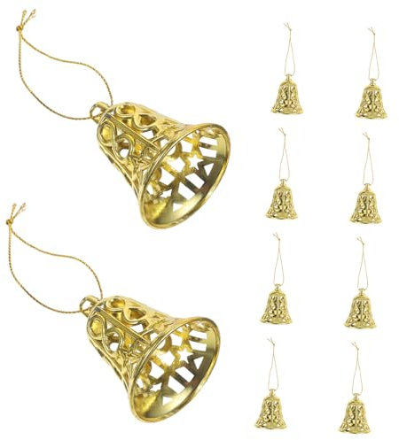 Alipis 12st Weihnachtsglocke Christbaumschmuck Anhänger Lustige Weihnachtsornamente Künstliche Verzierungen Goldene Glocken Schaum Weihnachtsglocke Topper Groß Plastik