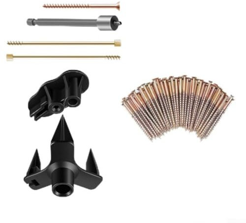 Eawfgtuw Squeaky Floor Repair Kit 250 Screws Set Wood Floor Noise Elimination Tool for Hardwood Softwood Vinyl Carpet Floors with Joist Finder Alignment Fixture(A)