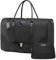 LOVEVOOK Reisetasche Damen Weekender Bag mit Schuhfach & Nassfach, 2-teiliges Set Travel Duffle Sporttasche Groß, Handgepäck Tasche für Flugzeug Reisen Gym Yoga, Schwarz, L
