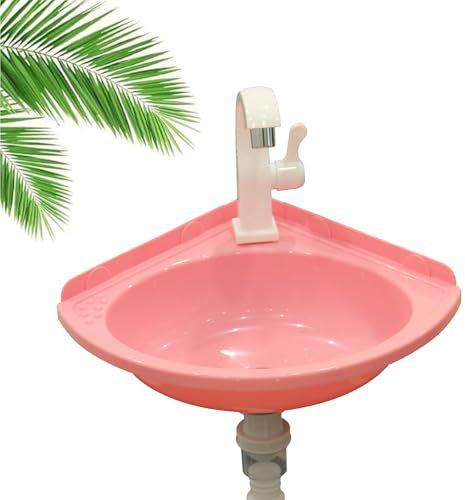 Lavabo d'angle Petit Évier Mural en Plastique Lavabos de Salle de Bain Suspendre Mini Lavabo de Camping-car, Lave-Mains d'angle Extérieur Pour Caravane Toilettes Sous-sol