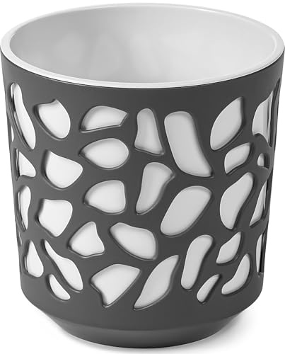 KONZEPT Blumentopf mit Einsatz (Ø 19 cm) – großer Übertopf aus robustem Kunststoff, UV-beständig, für Innen- & Außenbereich