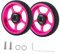 perfk Ruote Facili per la Push Bici Pieghevole Wheesl Stabile ad Alta Resistenza a ausiliaria ausiliaria con Lega di Alluminio a Vite Facile, Rosa Corpo Spesso
