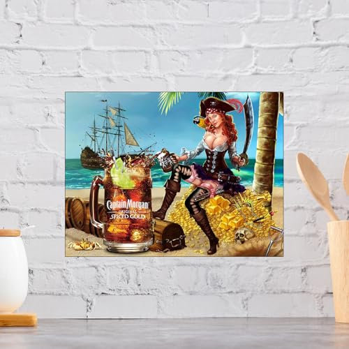 Captain Morgan Retro Metall Aluminium Schild, Neuheit Geschenk Home Décor Pub