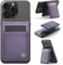 Ysjisy Portafoglio per Magsafe, Porta Carte Cellulare Magnetico, Pelle Wallet con Supporto Porta Carte Portafoglio Magnetico Portafoglio Per iPhone Serie 16/15/14/13/12, Non Per 13/12 Mini - Viola