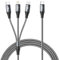 USB C Multi Cable de Carga,[1.8M] 3 en 1 Cargador Multiple Nylon Cargador Multiple USB con Micro USB Tipo C Lightning de Cable Carga Rapida para iPhone 16/15/14,Galaxy S24/S23,Pad Pro/Mini,MacBook