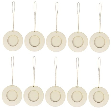 VALICLUD 10stücke Mini Runde Holz Bilderrahmen Pack Mit Aufhängeschnur Diy Fotohalter Für Kreative Wanddekoration Robust Und Bruchsicher Für Individuelle Gestaltung Und Präsentation