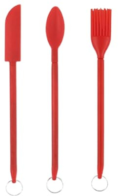 Retractable Spatula Set - Mini Silicone Husk Scraper 3pcs Oil Brush and Spoon | Compact Makeup Spatulas for Bottles Cosmetics Kitchen Tools for Kitchen