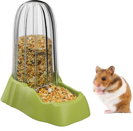 Distributeur Automatique de Nourriture pour Hamster, Convient aux Petits Animaux tels Que Les Hamsters, Hérissons, Écureuils, Cochons d'Inde (Vert)