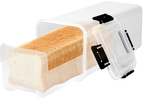 Gatphy Toastbrot Aufbewahrungsbox 14x14x34cm Transparent Schubladentyp Versiegelung Frisch Halten für Brot Bagels Baguettes