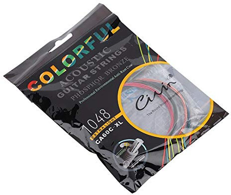 6Pcs Cuerdas de Guitarra, 5 Colores Fósforo Bronce Reemplazo Cuerdas de Guitarra Acústica para La Mayoría de Guitarra
