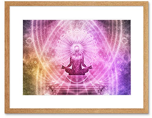 Fine Art Prints Kunstdruck Buddhismus Yoga Pose Psychedelic gerahmt