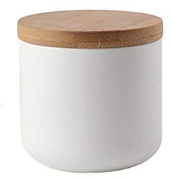 Tea Storage Containers Airtight, Ceramics Tea Canister Tea Caddy, Portable Sealed Storage Can/Honey/Seed/Coffee (White 7.03oz/200ml)