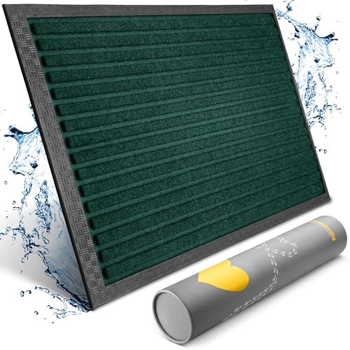 Bodenständig Fußmatte außen - extrem rutschfest & langlebig - Fußabtreter außenbereich grün 40x60cm - Türmatte in Perfekter Größe für die Haustür - Fussmatte aussen - Türvorleger gestreift