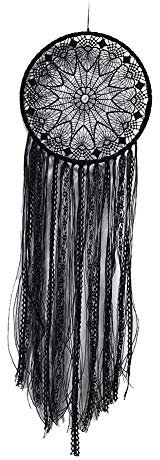 Shiwaki Black Quaste Dreamcatcher Traumf?nger Wohnkultur für Schlafzimmer, Zelt, Wohnzimmer, Balkon, Party. (Rund)