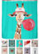 arteneur® - Girafe – Rideau de douche anti-moisissure 150 x 200 cm certifié Öko-Tex Standard 100 – Ourlet lesté, opaque, imperméable, lavable, 10 anneaux & e-book (français non garanti)