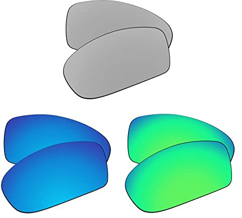 EZReplace Ersatzgläser for Oakley Holbrook Metal OO4123 Sonnenbrillen (polarisierte Gläser) - Passend for Oakley Holbrook Metal Rahmen (Metallsilber+Eisblau+Frohlingsgron)
