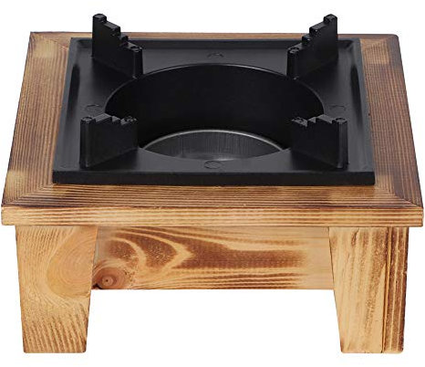 Japanischer Grill, Mini Tragbarer Barbecue Grill Lebensmittel Holzkohleofen mit Holzsockel Barbecue Herd Küchenutensilien Outdoor Picknick Kocher