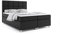 ALTDECOR Boxspringbett mit H3-Matratze (20 cm hoch) mit Bonellfederung, Kunstlederbett, Topper (4 cm hoch), Polsterbett mit Kopfteil und Bettkasten 180x200 - Schwarz