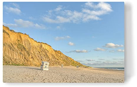artboxONE Leinwand 150x100 cm Natur Strandkörbe am Roten Kliff von Michael Valjak
