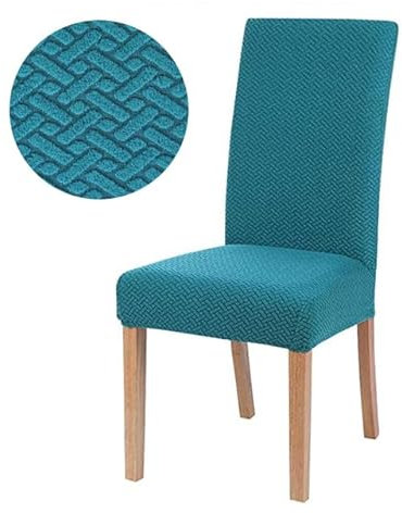 Abnehmbare Stuhlhusse für Esszimmer Elasthan Schonbezug für Stuhl Küche Esszimmer Stuhlhusse Elastisch Stretch-Petrol,1St