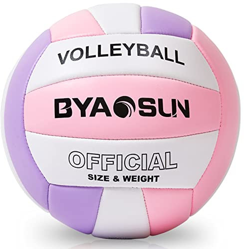 BYAOSUN Weicher Offizieller Volleyball für Indoor Outdoor Strand, Größe 5 Training Volleyball für Anfänger Teenager Erwachsene