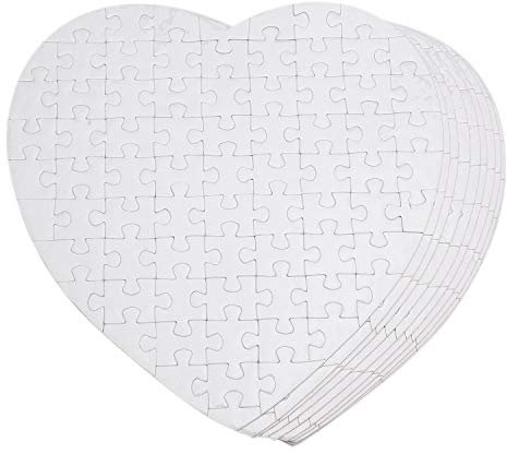 Compasty 10 Stück Sublimation Puzzle Weiß DIY Handwerk Puzzle Transferprodukte DIY