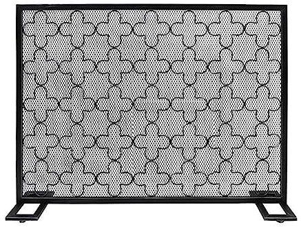 ARINAL Decorative Fireplace Household Wrought Iron Fireplace Screen Indoor Fireplace Screen With Metal Pattern Mesh Living Room Decorative Guardrail Fireplace Covers Decorative