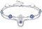 ONEFINITY Evil Eye Fußkettchen 925 Sterling Silber Hand Der Fatima Anhänger Schutz Amulett Glück Türkische Verstellbare Kette Charm Fußkettchen Für Herren Damen