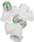 DOITOOL Portalampada A 2 Vie 3 Pezzi 2 Adattatore Portalampada Presa a Forma Di y Splitter Convertitore Base Lampada Resistente Alle Alte Temperature E27 Bianca Divisore