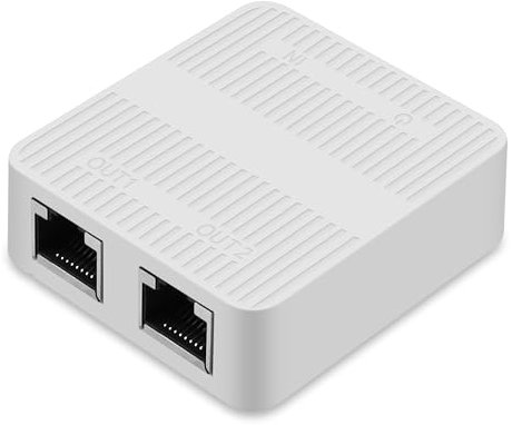 CERRXIANR Adaptateur répartiteur Ethernet RJ45 Gigabit, répartiteur réseau RJ45 1 à 2, Cat5, Cat6, Cat7 Connecteur d'extension réseau RJ45, 2 ports, appareils partageant Internet en même temps (Blanc)