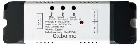 Otcboimo Zigbee Module de relais intelligent sans fil WiFi pour porte de garage 2 canaux AC 85-250 V/USB 5 V Interrupteur à distance Contact sec Compatible avec Alexa et Google Home