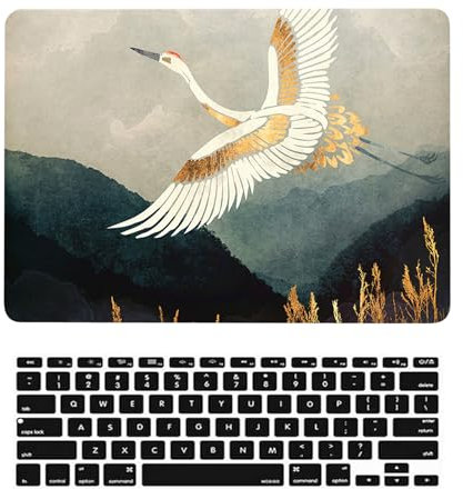 Custodia Compatibile con Nuovo Macbook Pro 15 pollici 2019 2018 2017 2016 con Touch Bar e Touch ID A1990 A1707, Case Rigida Protettivo Plastica Copertina & Tastiera Cover, Piccoli aironi