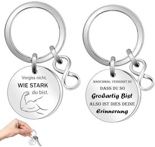 2 Stück Schlüsselanhänger “Also Ist Dies Deine Erinnerung” Set, Mutmacher Geschenk, Inspirierendes Schlüsselband für Freunde