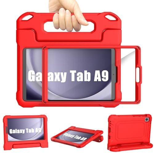 Samsung Galaxy Tab A9 Case Kids 8.7 inch 2023, TrendGate Lightweight Shockproof Samsung A9 Tablet Case Built-in Screen Protector and Handle Stand for Galaxy Tab A9 2023 & Tab A7 Lite 2021 8.7 - Red