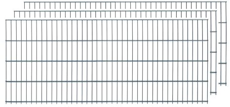 Doppelstabmatten, 3 Stück, Gesamtlänge 6 Meter, Höhe & Farbe wählbar - Drahtstärke: 6/5/6 mm - Maschung: 200 x 50 mm (L 6 m, H 83 cm, Anthrazit)