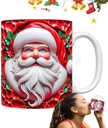 natalizia vintage con Babbo Natale, perfetta per bevande calde