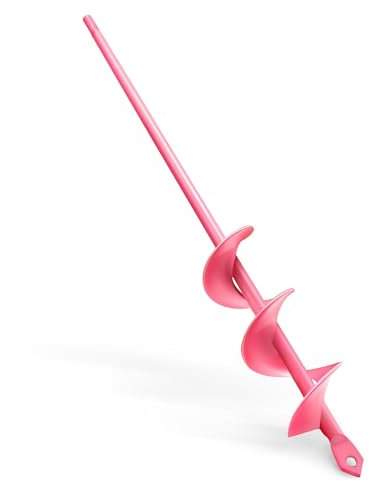 SYITCUN Trapano da giardino, 4 x 42 cm, per trapano, rosa, per avvitatore a batteria, strumento di scavo per piantare