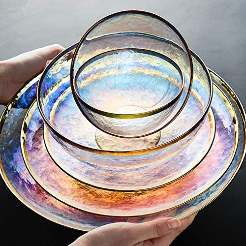 Service de table élégant en verre cristal multicolore avec couverts de luxe Phnom Penh 7 pièces