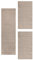 HomebyHome Bettumrandung Schlafzimmer 3 teilig Teppich Beige - Waschbarer Bettumrandung Teppich Läufer Set Extra Flauschig Bettvorleger Schlafzimmer Bettset:2 St. 100x200 cm | 1 St. 80x250 cm