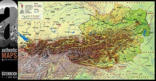 Vogt Foliendruck GmbH 3D - Landkarte Österreich 67,5 x 35 cm Karte Austria