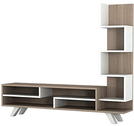 Alphamoebel TV Board Lowboard Fernsehtisch Fernsehschrank Sideboard, Fernseh Schrank Tisch für Wohnzimmer I Weiß Cordoba I Isabel 1698 I 149,5 x 29,5 x 120 cm