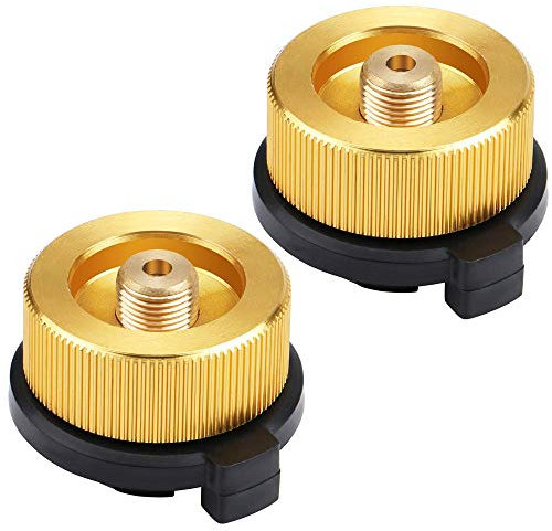 2 Pcs Gas Adapter Safe Durable Gas Stove Adapter Stove Connection Outdoor Camping Gas Bottle Adaptor for Butane Canister to Screw Gas Cartridge