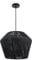 Paco Home Hängelampe Bambus Wohnzimmer Pendelleuchte Rattan Esstisch Esszimmer Lampe E27 Hängeleuchte Papier Boho, Farbe:Schwarz (Ø33cm), Leuchtenart/Farbe:Pendelleuchte - Schwarz