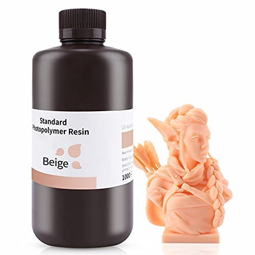 ELEGOO 3D Drucker LCD UV Resin, 405nm Rapid Photopolymer Resin für LCD/DLP 3D Drucker Photopolymer Harz 1000g Beige