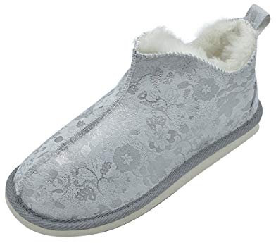 Hollert Damen Lammfell Hausschuhe Angel Silber Fellschuhe Halbschuhe echtes Merino Schaffell weich bequem Schuhgröße EUR 39