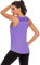 Nekosi Damen Sporttop Yoga Tank Top Oberteil Laufen Fitness Ärmelloses Mesh Zurück Funktions Shirt Lila L