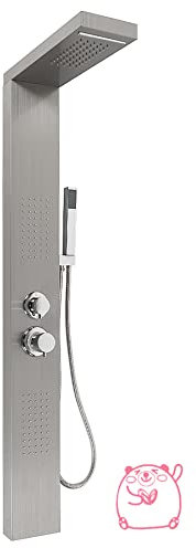 Columna Ducha Columna de Hidromasaje con Grifo Acero Inoxidable Panel Duchas Set Ducha Sistema Duchas de Baño,15 * 47 * 130 cm (acero inoxidable)
